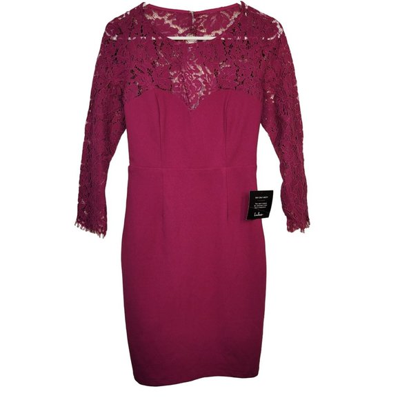 NWT Lulus Size Small Pink Dress Lace Top Cut Out Back NEW Party Evening Lined - Picture 1 of 9